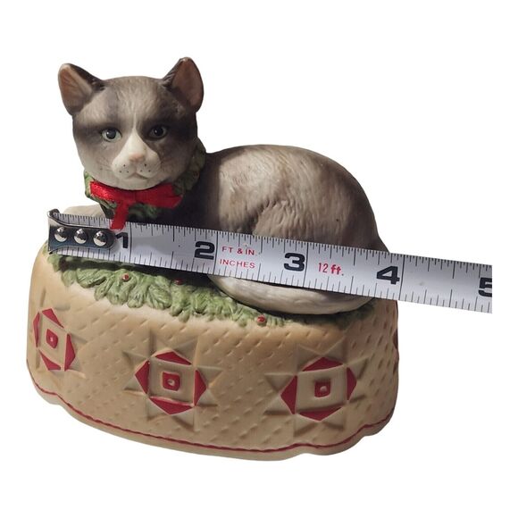 Vintage Schmid Gordon Fraser Cat Music Box Christmas Holiday Working 1985 - Picture 12 of 12